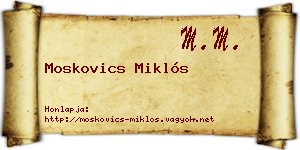 Moskovics Miklós névjegykártya