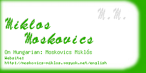 miklos moskovics business card