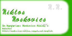 miklos moskovics business card